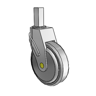 Next Generation Square Stem Swivel Caster with 5 x 1.25 QuikStart Wheel
