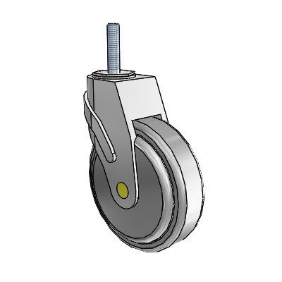 Next Generation Threaded Stem Swivel Caster with 5 x 1.25 QuikStart Wheel
