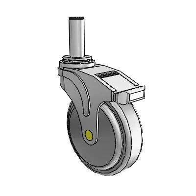 Next Generation Antistatic Grip Ring Stem Swivel Caster with 5 x 1.25 QuikStart Wheel and Total Lock Brake
