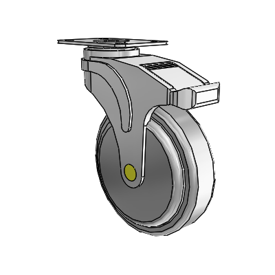 Next Generation Antistatic Top Plate Swivel Caster with 5 x 1.25 QuikStart Wheel and Total Lock Brake