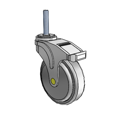 Next Generation Threaded Stem Swivel Caster with 5 x 1.25 QuikStart Wheel and Total Lock Brake