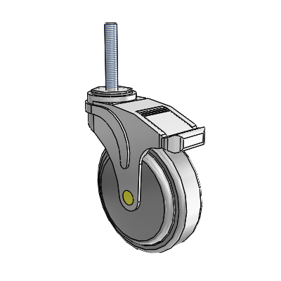 Next Generation Threaded Stem Swivel Caster with 5 x 1.25 QuikStart Wheel and Total Lock Brake
