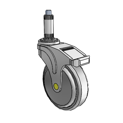 Next Generation Expanding Adapter Swivel Caster with 5 x 1.25 QuikStart Wheel Total Lock