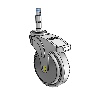 Next Generation Expanding Adapter Swivel Caster with 5 x 1.25 QuikStart Wheel Total Lock