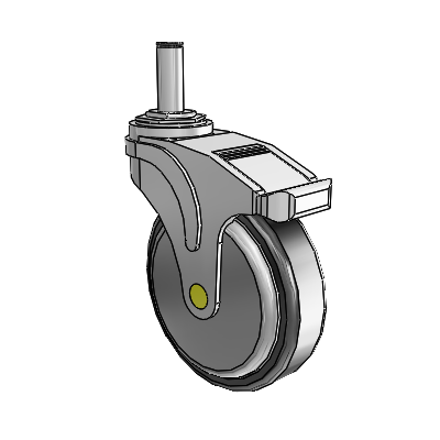 Next Generation Grip Ring Swivel Caster with 5 x 1.25 Santoprene Wheel and Directional Lock Brake