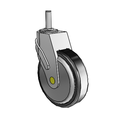 Next Generation Grip Ring Swivel Caster with 5 x 1.25 Santoprene Wheel