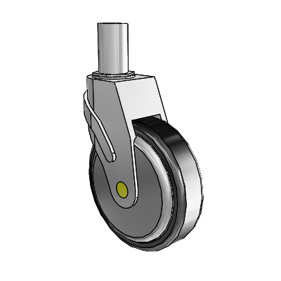 Next Generation Round Stem Swivel Caster with 5 x 1.25 Santoprene Wheel