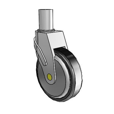 Next Generation Round Stem Swivel Caster with 5 x 1.25 Santoprene Wheel