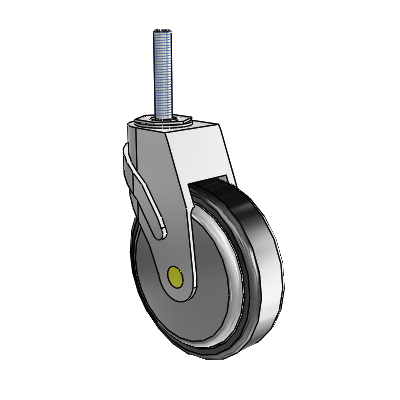 Next Generation Threaded Stem Swivel Caster with 5 x 1.25 Santoprene Wheel