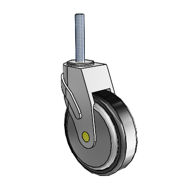 Next Generation Threaded Stem Swivel Caster with 5 x 1.25 Santoprene Wheel