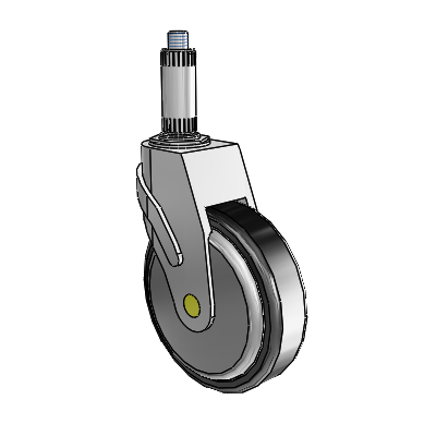 Next Generation Expanding Adapter Swivel Caster with 5 x 1.25 Santoprene Wheel