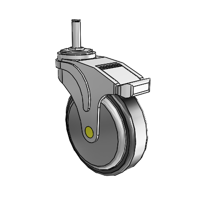 Next Generation Grip Ring Swivel Caster with 5 x 1.25 Santoprene Wheel and Total Lock Brake