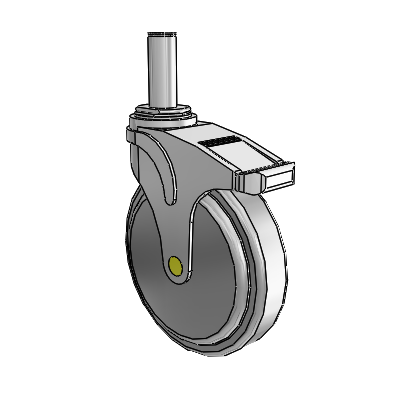 Next Generation Antistatic Grip Ring Stem Swivel Caster with 6 x 1.25 QuikStart Wheel and Directional Lock Brake