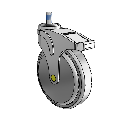 Next Generation Antistatic Threaded Stem Swivel Caster with 6 x 1.25 QuikStart Wheel and Directional Lock Brake