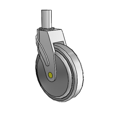 Next Generation Round Stem Swivel Caster with 6 x 1.25 QuikStart Wheel