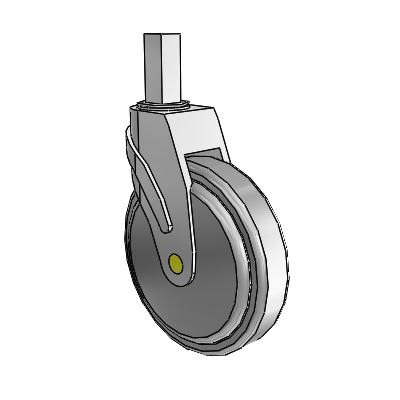 Next Generation Square Stem Swivel Caster with 6 x 1.25 QuikStart Wheel