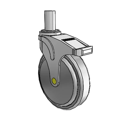 Next Generation Round Stem Swivel Caster with 6 x 1.25 QuikStart Wheel and Total Lock Brake