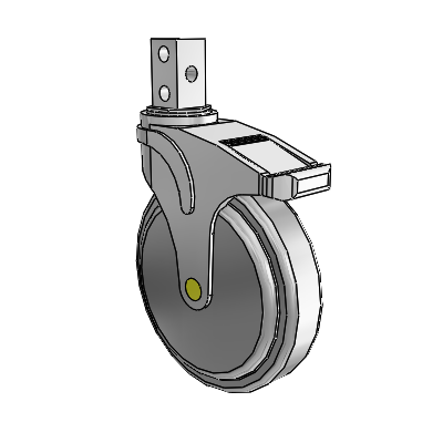 Next Generation Square Stem Swivel Caster with 6 x 1.25 QuikStart Wheel and Total Lock Brake