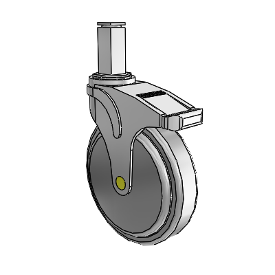 Next Generation Square Stem Swivel Caster with 6 x 1.25 QuikStart Wheel and Total Lock Brake