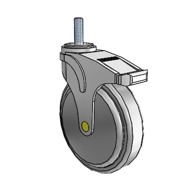 Next Generation Threaded Stem Swivel Caster with 6 x 1.25 QuikStart Wheel and Total Lock Brake