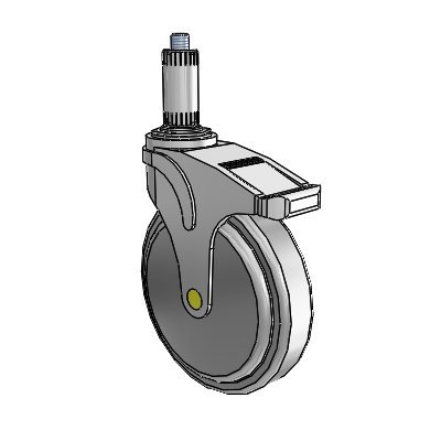 Next Generation Expanding Adapter Swivel Caster with 6 x 1.25 QuikStart Wheel Total Lock