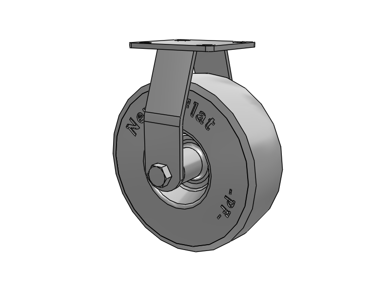 PF - Never-Flat Rigid Caster with 8.583 x 2.835 2.80/2.50-4 Wheel