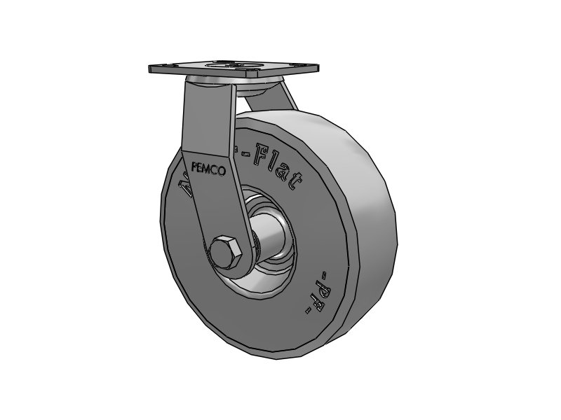 PF - Never-Flat Swivel Caster with 8.583 x 2.835 2.80/2.50-4 Wheel and Cam Brake