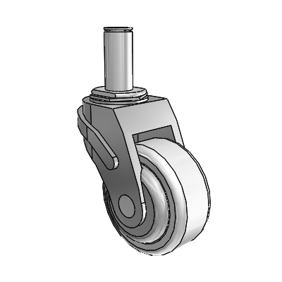 Next Generation Grip Ring Stem Swivel Caster with 3 x 1.25 Antimicrobial Rubber Wheel