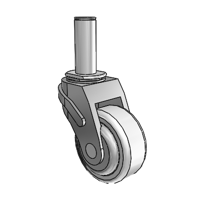 Next Generation Grip Ring Stem Swivel Caster with 3 x 1.25 Antimicrobial Rubber Wheel