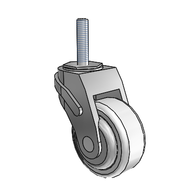 Next Generation Threaded Stem Swivel Caster with 3 x 1.25 Antimicrobial Rubber Wheel