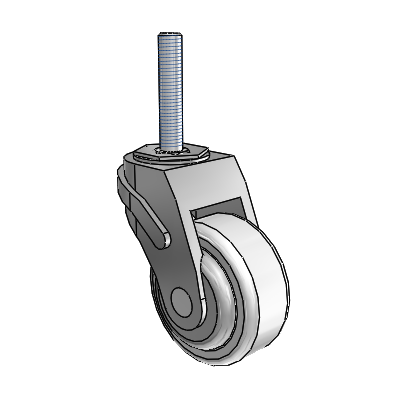 Next Generation Threaded Stem Swivel Caster with 3 x 1.25 Antimicrobial Rubber Wheel