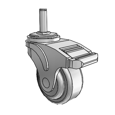 Next Generation Grip Ring Stem Swivel Caster with 3 x 1.25 QuikStart Wheel and Directional Lock Brake