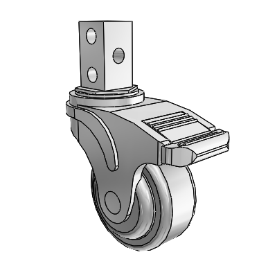 Next Generation Square Stem Swivel Caster with 3 x 1.25 QuikStart Wheel and Directional Lock Brake
