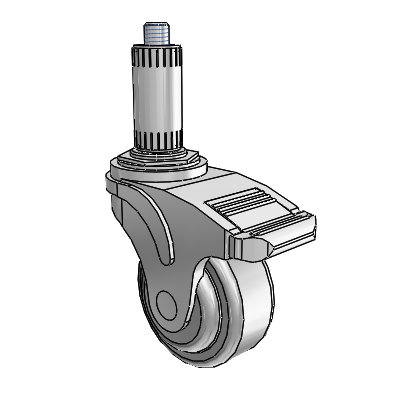 Next Generation Expanding Adapter Stem Swivel Caster with 3 x 1.25 QuikStart Wheel and Directional Lock Brake