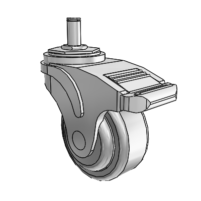 Next Generation Grip Ring Stem Swivel Caster with 3 x 1.25 QuikStart Wheel and Directional Lock Brake
