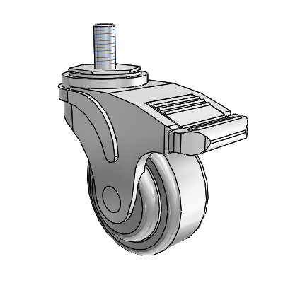 Next Generation Threaded Stem Swivel Caster with 3 x 1.25 QuikStart Wheel and Directional Lock Brake