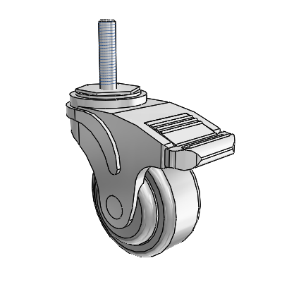Next Generation Threaded Stem Swivel Caster with 3 x 1.25 QuikStart Wheel and Directional Lock Brake