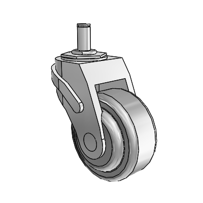 Next Generation Grip Ring Stem Swivel Caster with 3 x 1.25 QuikStart Wheel