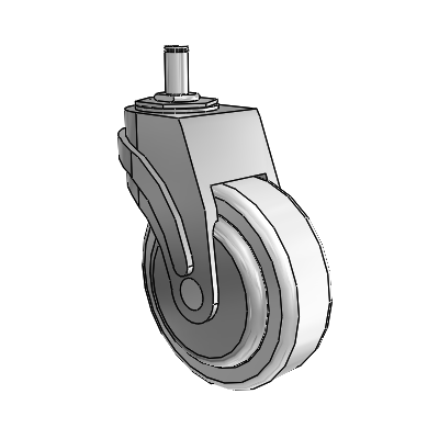 Next Generation Grip Ring Stem Swivel Caster with 4 x 1.25 Antimicrobial Rubber Wheel