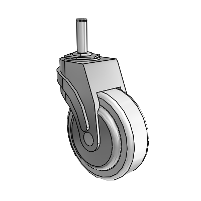 Next Generation Grip Ring Stem Swivel Caster with 4 x 1.25 Antimicrobial Rubber Wheel