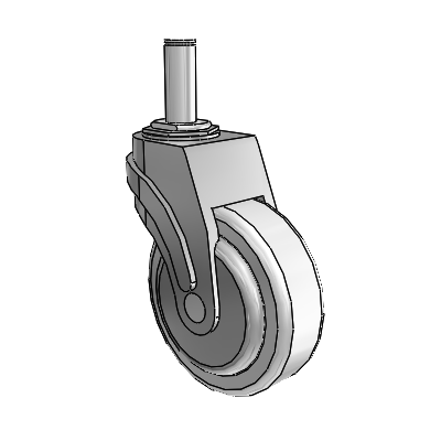 Next Generation Grip Ring Stem Swivel Caster with 4 x 1.25 Antimicrobial Rubber Wheel