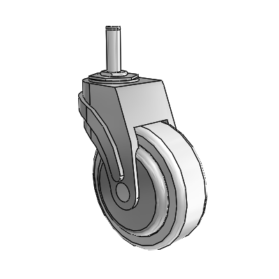 Next Generation Grip Ring Stem Swivel Caster with 4 x 1.25 Antimicrobial Rubber Wheel