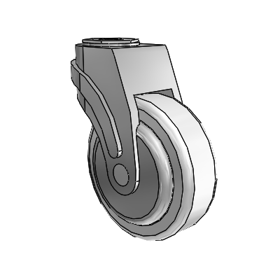 Next Generation Hollow Kingpin Swivel Caster with 4 x 1.25 Antimicrobial Rubber Wheel
