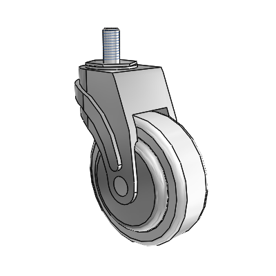 Next Generation Threaded Stem Swivel Caster with 4 x 1.25 Antimicrobial Rubber Wheel