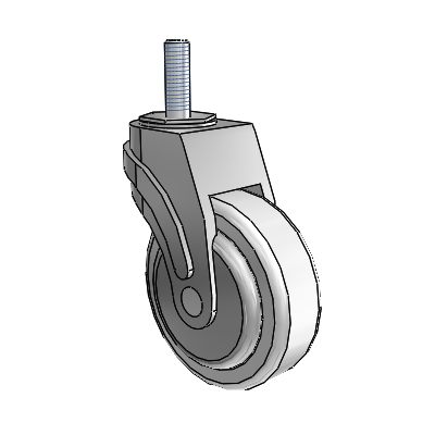 Next Generation Threaded Stem Swivel Caster with 4 x 1.25 Antimicrobial Rubber Wheel