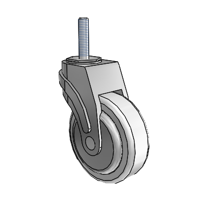Next Generation Threaded Stem Swivel Caster with 4 x 1.25 Antimicrobial Rubber Wheel