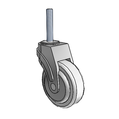 Next Generation Threaded Stem Swivel Caster with 4 x 1.25 Antimicrobial Rubber Wheel
