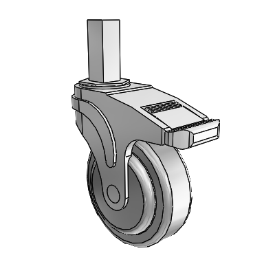 Next Generation Square Stem Swivel Caster with 4 x 1.25 QuikStart Wheel and Directional Lock Brake