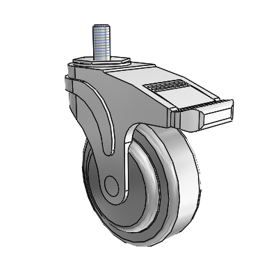 Next Generation Threaded Stem Swivel Caster with 4 x 1.25 QuikStart Wheel and Directional Lock Brake
