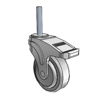 Next Generation Threaded Stem Swivel Caster with 4 x 1.25 QuikStart Wheel and Directional Lock Brake